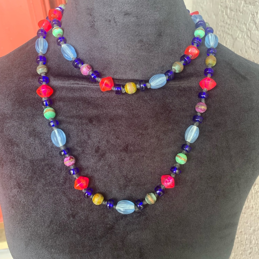 Kidcore Whimsical Bright Multicolor Beaded Necklace
